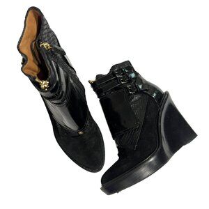 Givenchy Wedge Buckle Ankle Boots in Black